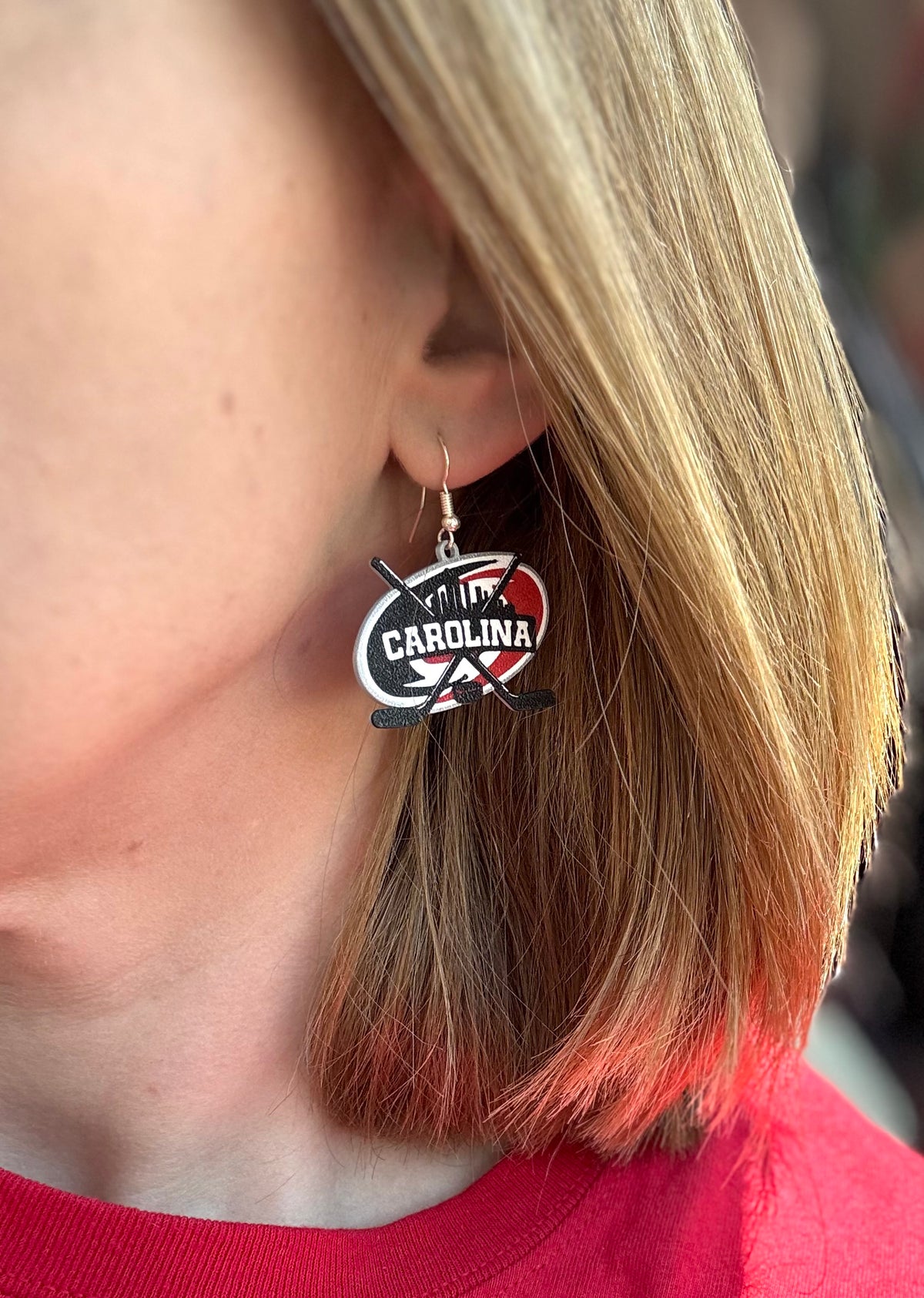 Hockey in Raleigh earrings