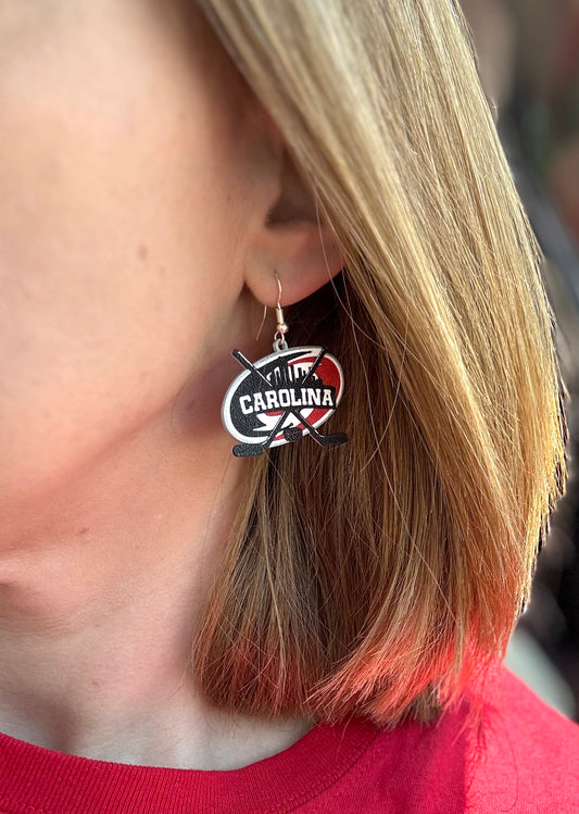 Hockey in Raleigh earrings
