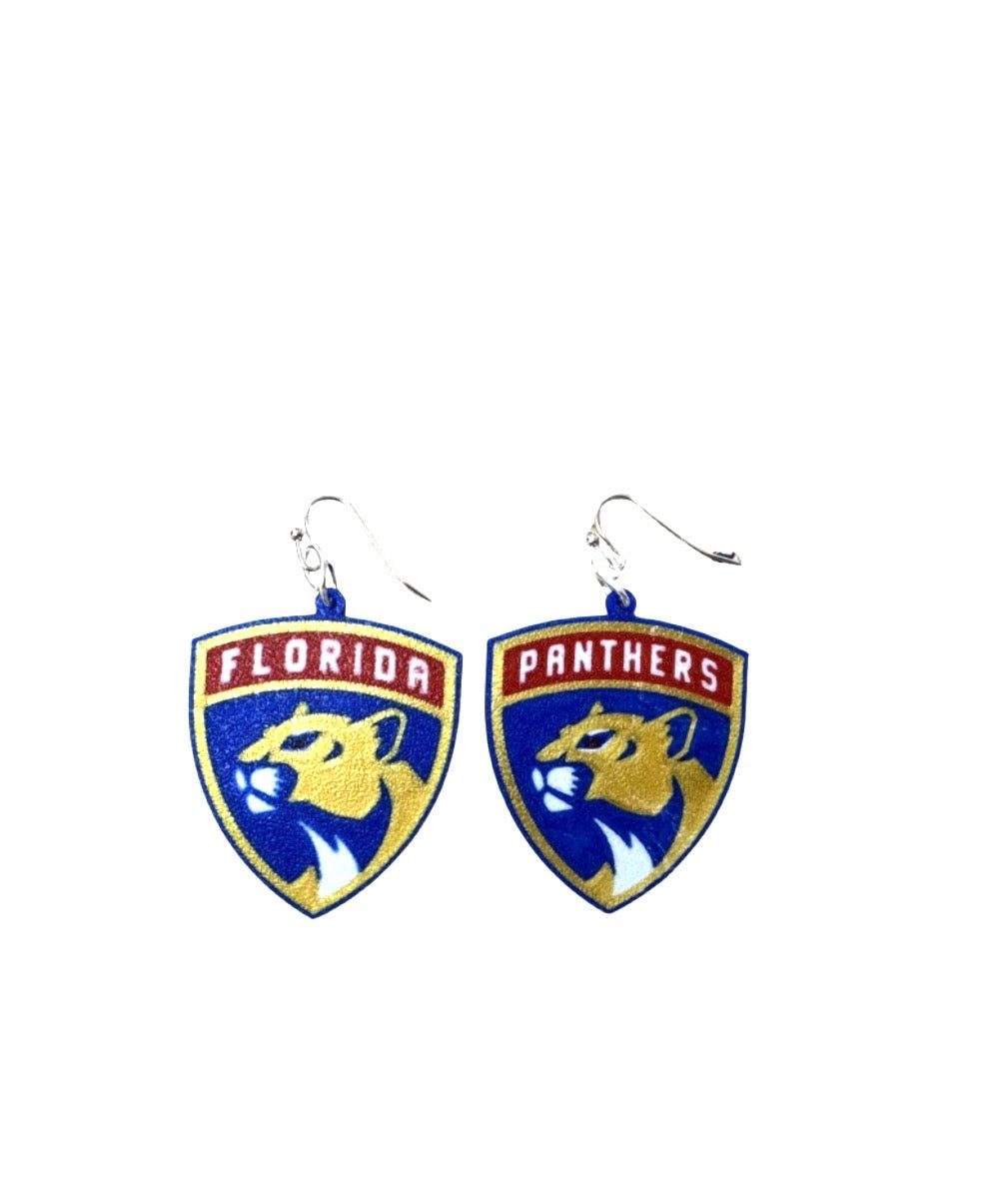 Florida panthers logo earrings