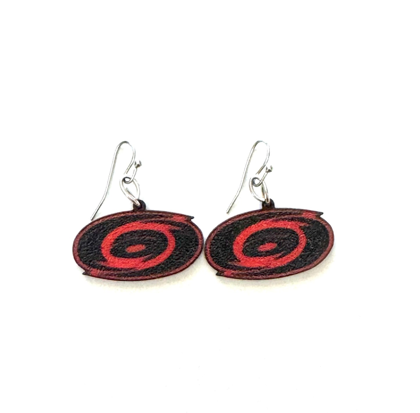 Black and Red Road Jersey earrings