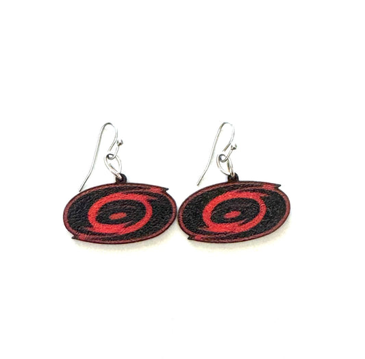 Black and Red Road Jersey earrings