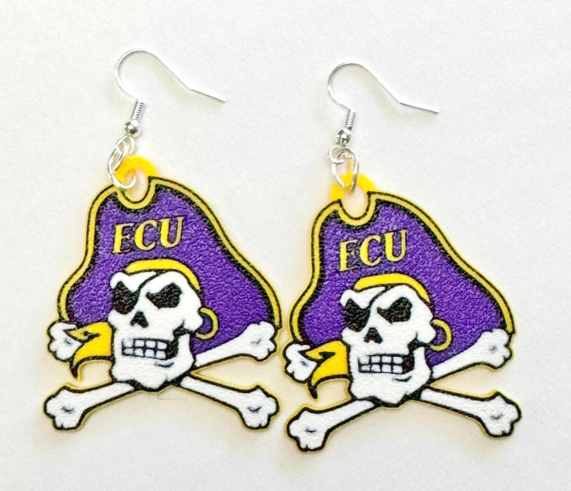 ECU Pirate earrings 2 designs