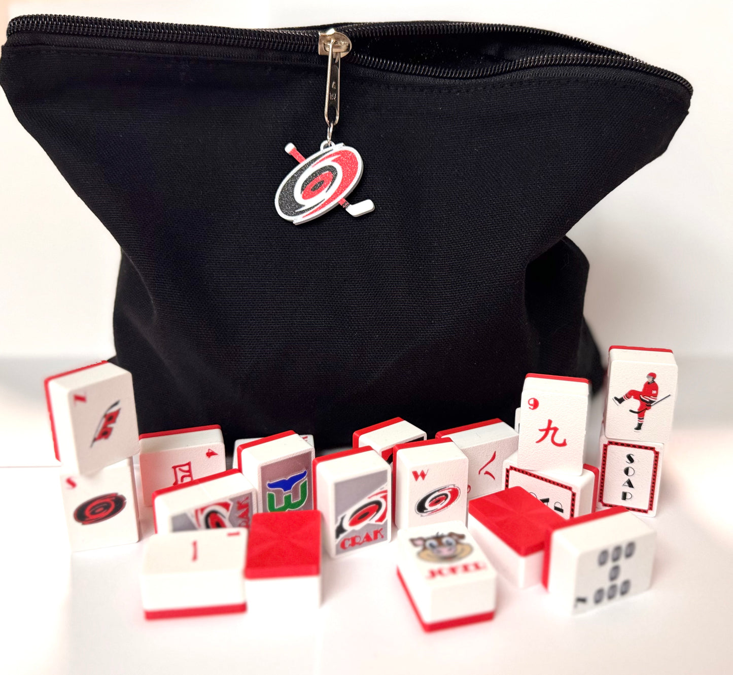 Compact travel size Hurricanes Mahjong set